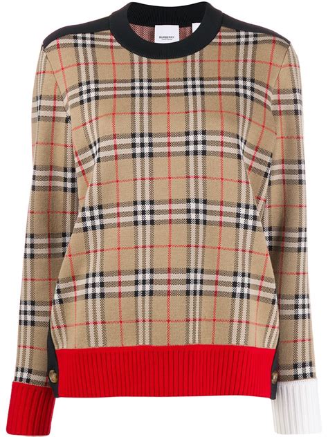 burberry xxl checkered sweater|Burberry jumpers for women.